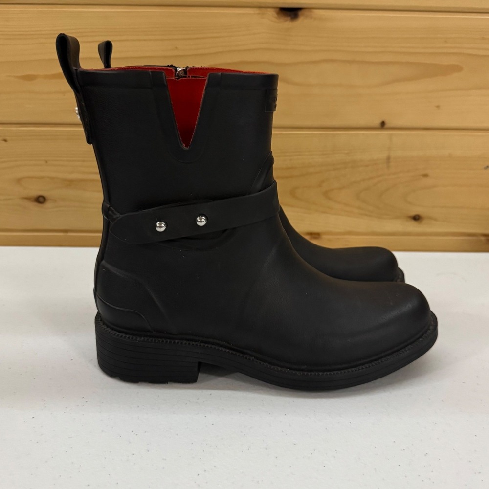 Rag & Bone Black‎ Rubber Rain Boots Women's EU 35 Waterproof Moto Ankle Boots
